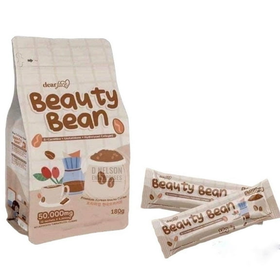 Dear Face BEAUTY BEAN Premium Korean Mocha Coffee, 10 Sachets X 18g