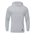 thumbnail image 5 of TAIAOJING Men's Pullover Hoodie Autumn And Winter Casual Loose Solid Hooded Sweatshirt Top, 5 of 6