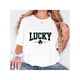 thumbnail image 1 of Camiseta de manga corta con estampado de trébol de la suerte, informal, de punto de algodón, ideal para todas las estaciones, ideal para el Día de San Patricio y Pascua, ideal como regalo familiar., 1 of 5