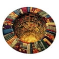 thumbnail image 2 of Amzcrzy Circular Carpet Optical T-Rexs Book Cave Crystal-Velvet Round Rug Non-Slipes Floor Mat for Bedroom Library and Study Room Decor Bathroom Rugs Outdoor Rug Rugs for Living Room, 2 of 5
