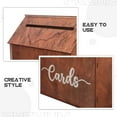 thumbnail image 7 of TABLZONE Brown Rustic Wood Card Box for Wedding Reception Birthday and Bridal Shower, 7 of 7