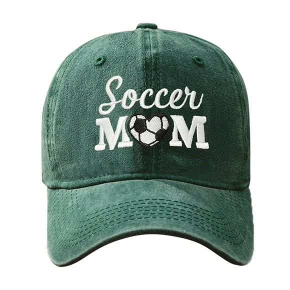 GDREDA Vintage Baseball Caps Embroidered SOCCER MOM Love Baseball Washed Baseball Cap Casual Outdoor Breathable Shade Unisex,Green