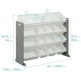 thumbnail image 2 of ECR4Kids 4-Tier Organizer with 16 Removable Plastic Bins, 4x4, Toy Storage, Grey/White, 2 of 9