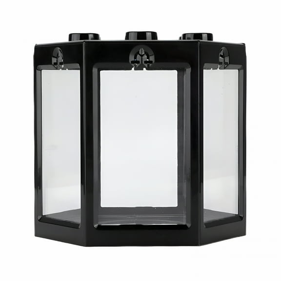 ACDANC Small Beta Fish Tanks, Stackable Mini Tank Aquarium Starter Kits, No Clean Corners, Tiny Fish Tank for Shrimp Moss Seaweed Balls Sea Monkeys, Black