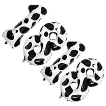 GOOHOCHY  4 Pcs Cow Birthday Balloons Decorations Print Number Aluminum Foil