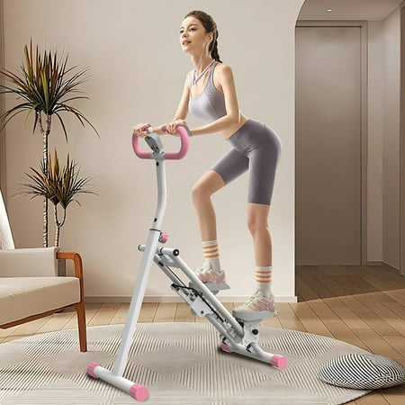WARMMUSE Stair Stepper for Home, Foldable Vertical Steppers for Exercise at Home, Adjustable Handlebar & LCD Monitor for Cardio, Strength, and Weight Loss