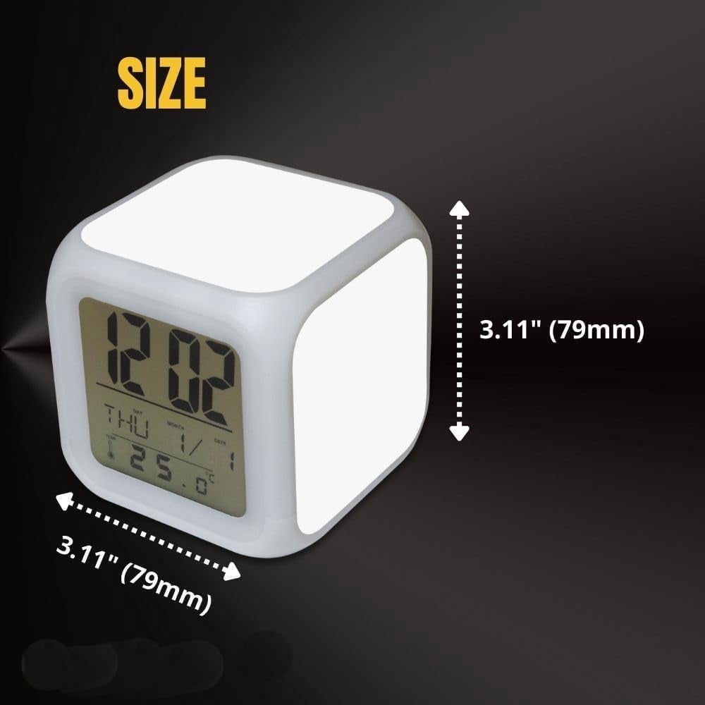 6 Pack Sublimation Blanks Led Clock – LED Color Changing Digital Alarm Clock Sublimation DIY Printing with 3 Pcs Insert Aluminum for Personalized Logo