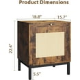 thumbnail image 2 of Rattan Nightstands Set of 2, Classic Wood Grain Side Table, Brown, 2 of 7