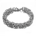 thumbnail image 6 of QQTDFG 6/8/10mm Fashion Stainless Steel Silver Gold Byzantine Chains Men Women Bracelet-9 inch-6mm wide-Silver, 6 of 8