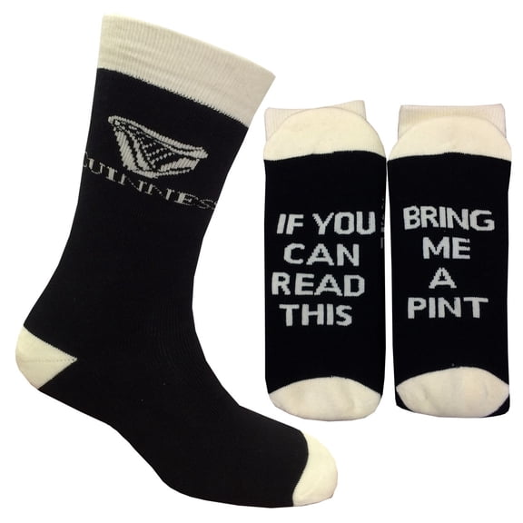 Guinness Official Merchandise Soft Long Bring Me A Pint Socks, Black Color