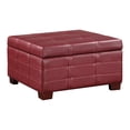 thumbnail image 1 of Detour Strap Square Storage Ottoman in Crimson Red Faux Leather, 1 of 8