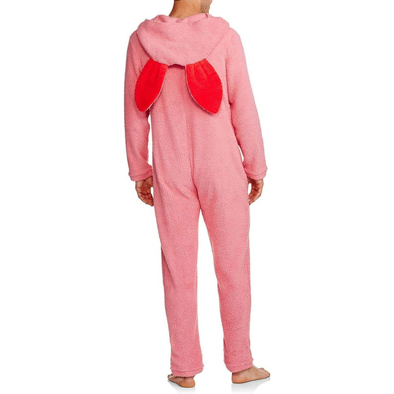 Prestigez Christmas Men's Union Suit Zip-Up Onesie Pajama, Pink Bunny,  Yeti, or Moose