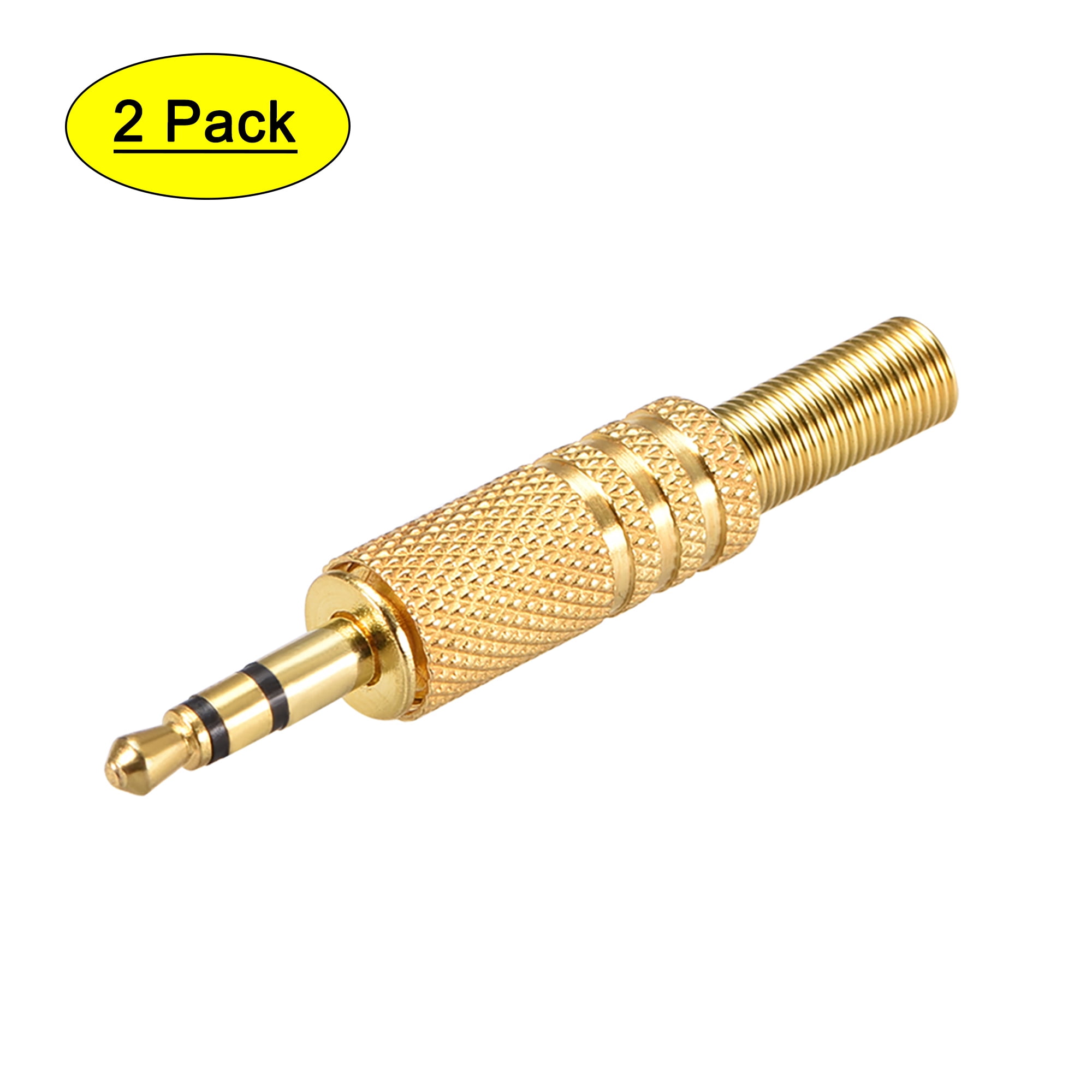 3.5mm Stereo Male Jack Solder Connector Audio Video Cable Adapter Goldplated 4Pcs