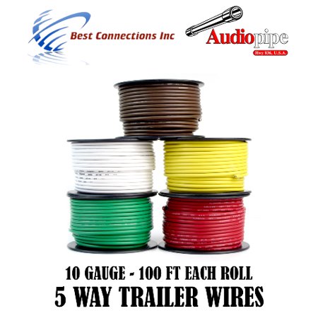 5 Way Trailer Wire Light Cable for Harness LED 100ft  Each Roll 10 Gauge 5