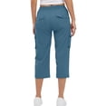 thumbnail image 4 of Fgnfyis Pantalon Cargo Capri pour Femmes Randonnée Été Décontracté Taille Haute avec Poches Bleu P, 4 of 6