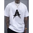 thumbnail image 1 of Camiseta deportiva informal para hombre: algodón transpirable, cuello redondo, lavable a máquina, con estampado de letras único. Ideal para adultos, hombres, mujeres, 1 of 5