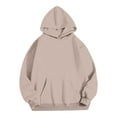 thumbnail image 3 of Oversized Hoodies for Women Casual Long Sleeve Solid Color Sweatshirts Pullover Hooded Sweaters with Pockets Winter Loose Top (Khaki XL), 3 of 5