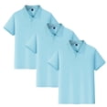 thumbnail image 2 of 3PC Polo Shirts for Kids School Uniform Relaxed Fit Back To School Short Sleeve Button Up T-Shirts Comfort Solid Color Pullover for Boys & Girls Light Blue 3-4 Years, 2 of 6