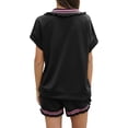 thumbnail image 3 of 2 Piece Casual Sets Short Sleeve Half Zipper Sweatshirt and Shorts Sweatpants Matching Sweatsets, 3 of 6