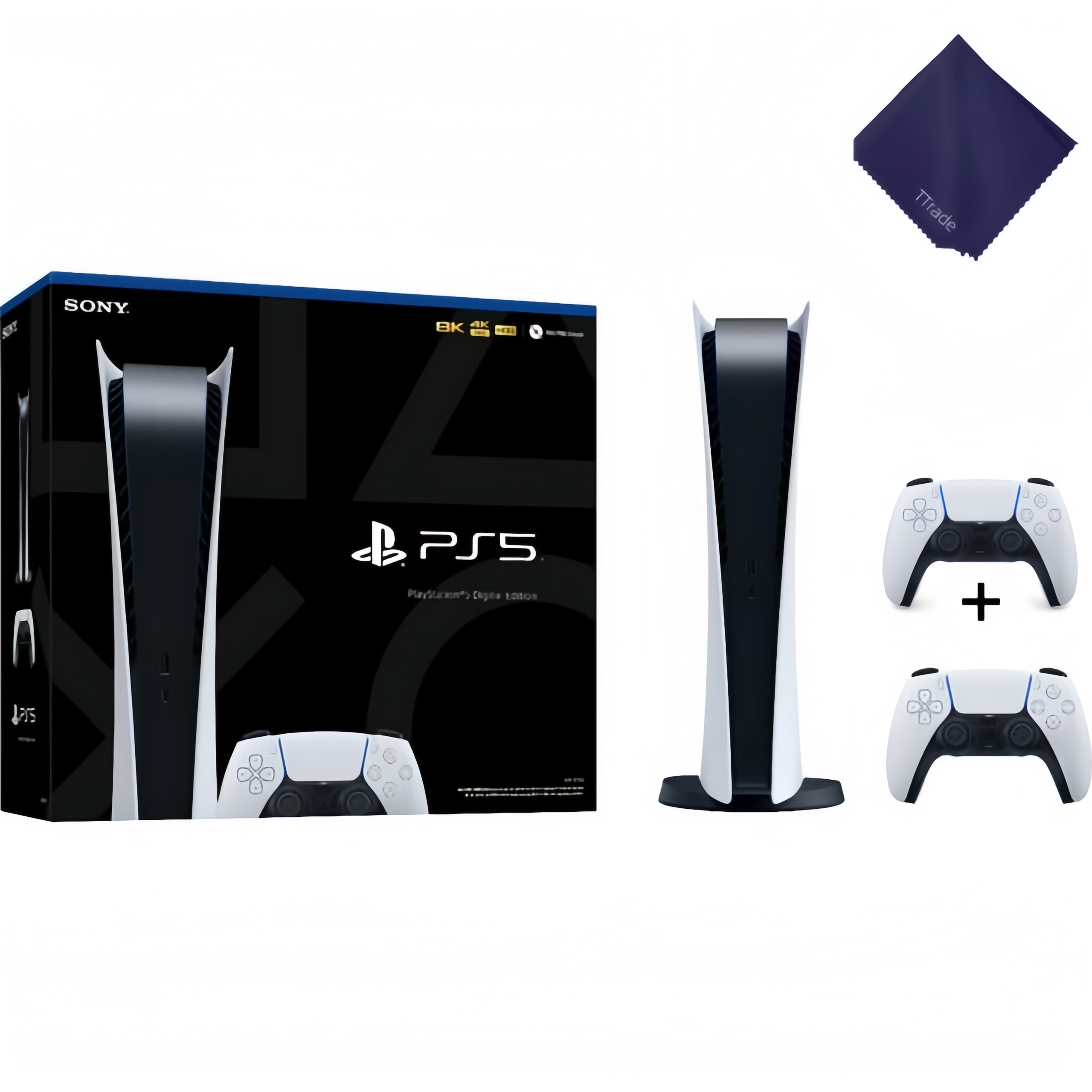 Sony PlayStation_5 Digital Edition Gaming Console with Extra Wireless Controller – Next-Gen Ultra-Fast SSD, White