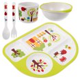 thumbnail image 1 of MasteelfCA 1 Set/5PCS Creative Bamboo Fiber Bowl Exquisite Dinner Tray Drop-Proof Dishes Baby Separate Plates Cutlery Set for Babies Children (Green), 1 of 8