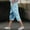 Blue, variant on OGLCCG Capri Pants for Girls Drawstring High Waisted Wide Leg Linen Cropped Trousers with Pockets Pull On Loose Flowy Pants 6-15 Years