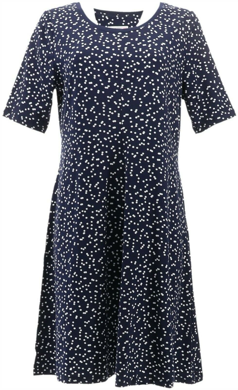 Isaac Mizrahi Knit Scatter Dot Swing Dress Women's A352282 - Walmart ...
