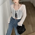 thumbnail image 3 of Suspender Cardigan Set Polyester Hollow Out Fashionable Skin Friendly Summer Floral Top for Women, 3 of 8