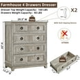 thumbnail image 2 of Joaxswe Farmhouse 4 Drawer Dresser Set of 2, Modern Wood Chest Dresser for Bedroom Living Room Grey Oak, 2 of 6