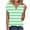 Green, variant on Asxite Womens Tops Short Sleeve Trendy Fashion Striped V Neck Breathable Casual Blouse