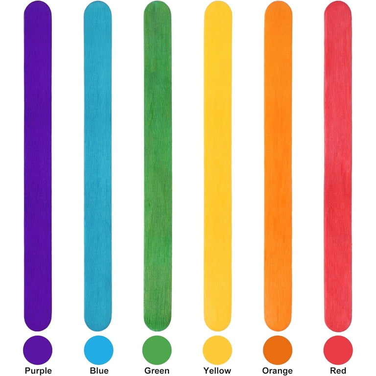 Colorful Popsicle Sticks HEIHAK 2000 PCS 4.5 Inch Colored Popsicle ...