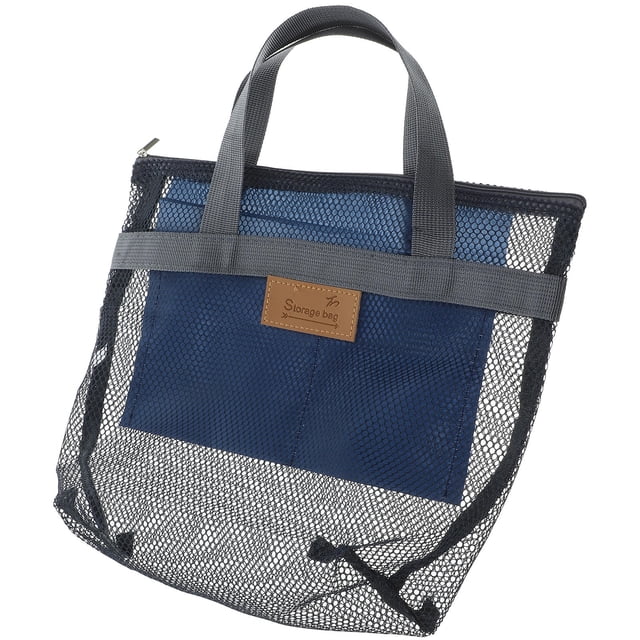 unbranded 2Ud Bolsa De Playa De Malla Naval Con Asa Y Cremallera Para Almacenaje Y Viaje Fácil