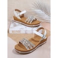 thumbnail image 2 of Women‘s Rhinestone Decorated Ankle Strap Flat Sandals, 2 of 7