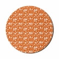 thumbnail image 1 of Marine Mouse Pad for Computers, Abstract Repetitive Nautical Boat Equipment Sea Ocean Animals Illustration, Round Non-Slip Thick Rubber Modern Mousepad, 8" Round, Burnt Orange White, by Ambesonne, 1 of 2