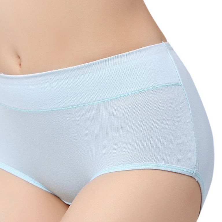 Ersazi Compression Underwear Women Sexy Solid Color Mid-Waist Sexy Seamless  Cotton Briefs On Clearance Beige Xl