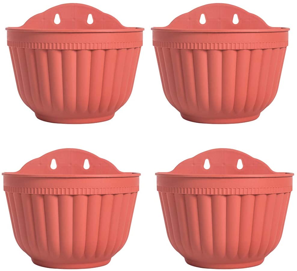 4Pack Wall Planter Hanging Flower Pot, Window Hang Indoor Outdoor Plant
