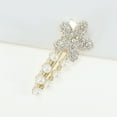 thumbnail image 3 of Unique Bargains 1 Pc Hair Clips Exquisite Rhinestone Flower Hollow Press Clip Hairdo Clip Gold Tone White Transparent, 3 of 5