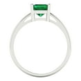 thumbnail image 4 of 2 ctw Solitaire Anniversary Ring for Women | Emerald Cut Simulated Emerald | Hyperallergenic Solid 18K White Gold, 4 of 5