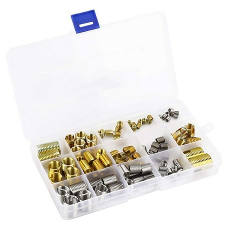 

116Pcs Silver M3-M12 Steel Wire Thread Insert and Gold Self Tapping Thread Insert Set for Hardware Repair Tools