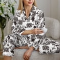thumbnail image 6 of Fotbe Beach Pattern Long Sleeve Pajama Set for Women,Sleepwear Set,2-piece Loungewear Set,Soft PJs Comfy Nightwear with Pockets -Medium, 6 of 7