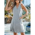 thumbnail image 4 of CUPSHE Women's V Neck Beach Cover Up Dress Sleeveless A Line Mini Summer Dresses Cover Ups with Pockets, 4 of 5