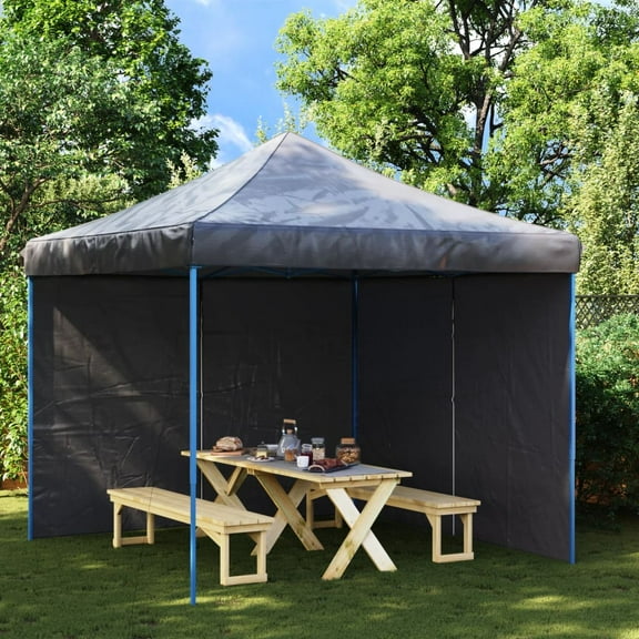 vidaXL Party Tent Sidewall 2 Pcs Patio Pavilion Canopy Sidewall with Zipper PE