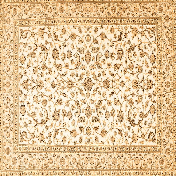 Ahgly Company Indoor Square Persian Orange Traditional Area Rugs, 4' Square