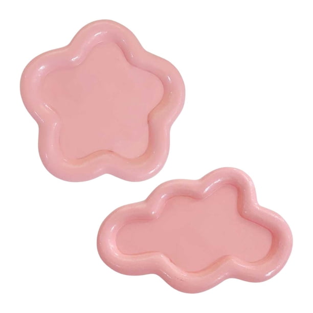 Bandejas de joyería de 2 piezas bandejas bandejas de tocador de tocadores de la casa organizadores de baratijas Rosa