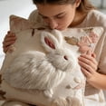 thumbnail image 4 of Easter Bunny Pillow Cover, 3D Embroidered Print Decorative Cushion Cover for Sofa, Bed & Living Room, 4 of 7
