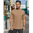 thumbnail image 3 of COOFANDY Mens Mock Turtle Neck Shirts Ribbed Short Sleeve Pullover Tops Basic Layered T-Shirts, 3 of 10