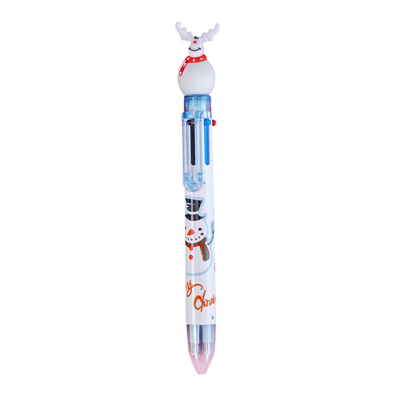 SDJMa Christmas Multicolor Ballpoint Pens 6 Colors Retractable Shuttle ...