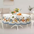 thumbnail image 6 of Oval Fall Tablecloth,Thanksgiving Autumn Harvest Blue Pumpkin Sunflower Maple Leaf Table cloth,Polyester Waterproof Wrinkle Resistant Durable Tablecloth for Fall,Thanksgiving,Home Decor 60x120in, 6 of 6