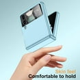 thumbnail image 6 of For Samsung Z Flip 4 Case: [Full Cover Hinge Protection] Slim Phone Case with Built-in Screen Protection Metal Volume key Protection Wireless charging for Galaxy Z Flip 4 5G(2022),Sky Blue, 6 of 7
