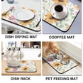 thumbnail image 4 of Washable Rubber Sunflower Cute Floral Dish Drying Mats for Kitchen Counter Home Large Coffee Bar Pad Accessories and Decor for Utensils Stemware 19.5''x12'', 4 of 7
